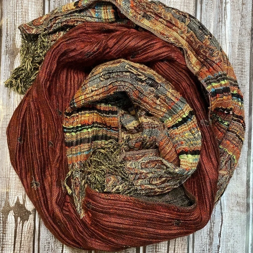 Women Long Bohemian Paisley Silk Blend Pashmina